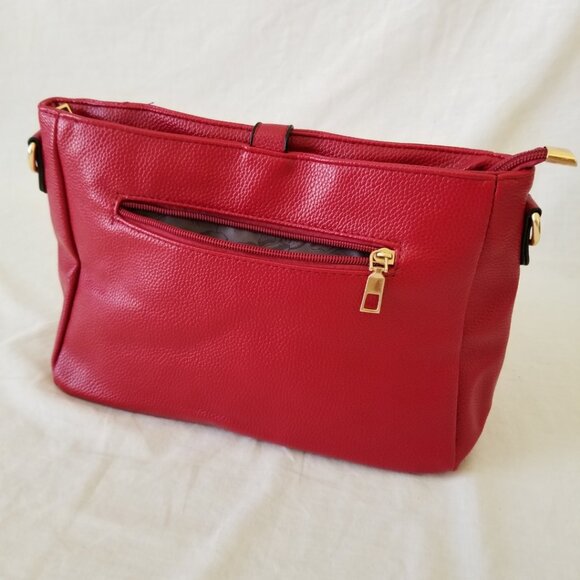 NEW! Faux Leather Purse with Gold-tone Tassel & Hardware and Detachable Strap - Picture 6 of 9